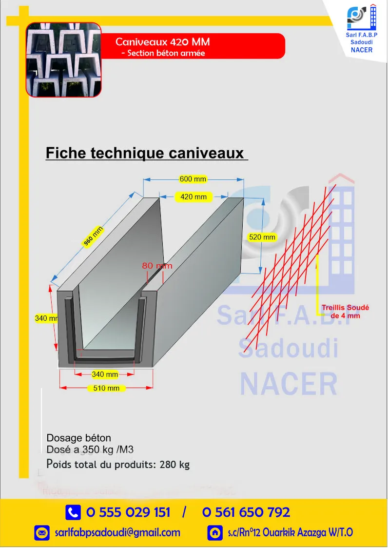 Aperçu : Caniveau 420 mm